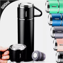 Garrafa Térmica Inox 500ml Com 3 Xícaras - Isolamento a Vácuo Premium