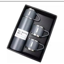 Garrafa Térmica Inox 500ml Com 3 Xícaras - Isolamento a Vácuo Premium