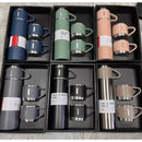 Garrafa Térmica Inox 500ml Com 3 Xícaras - Isolamento a Vácuo Premium