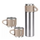 Garrafa Térmica Inox 500ml Com 3 Xícaras - Isolamento a Vácuo Premium