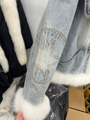 Jaqueta Jeans Feminina com Gola e Forro de lã