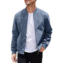 Jaqueta Masculina com Zíper e Gola Alta Casual Retrô