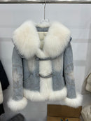 Jaqueta Jeans Feminina com Gola e Forro de lã