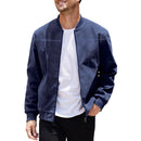 Jaqueta Masculina com Zíper e Gola Alta Casual Retrô